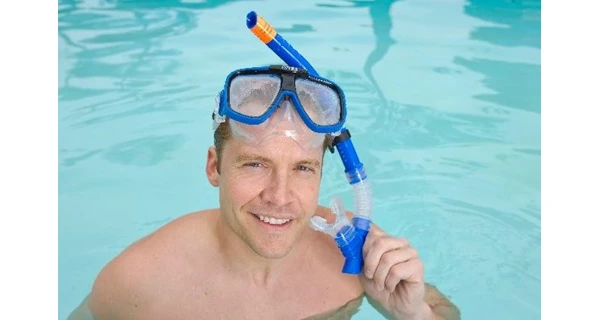 Set brýle a šnorchl žlutý/modrý